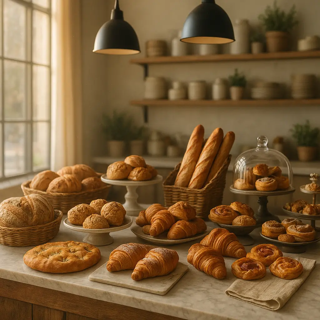 Artisan bakery counter
